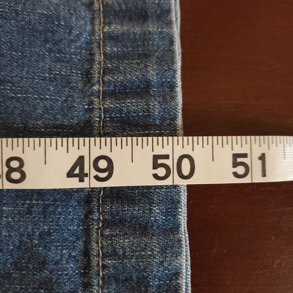 Vtg 90s Bill Blass Denim Daisy Tieback Maxi Overall Dress Size L Cottage Modest - Picture 10 of 10